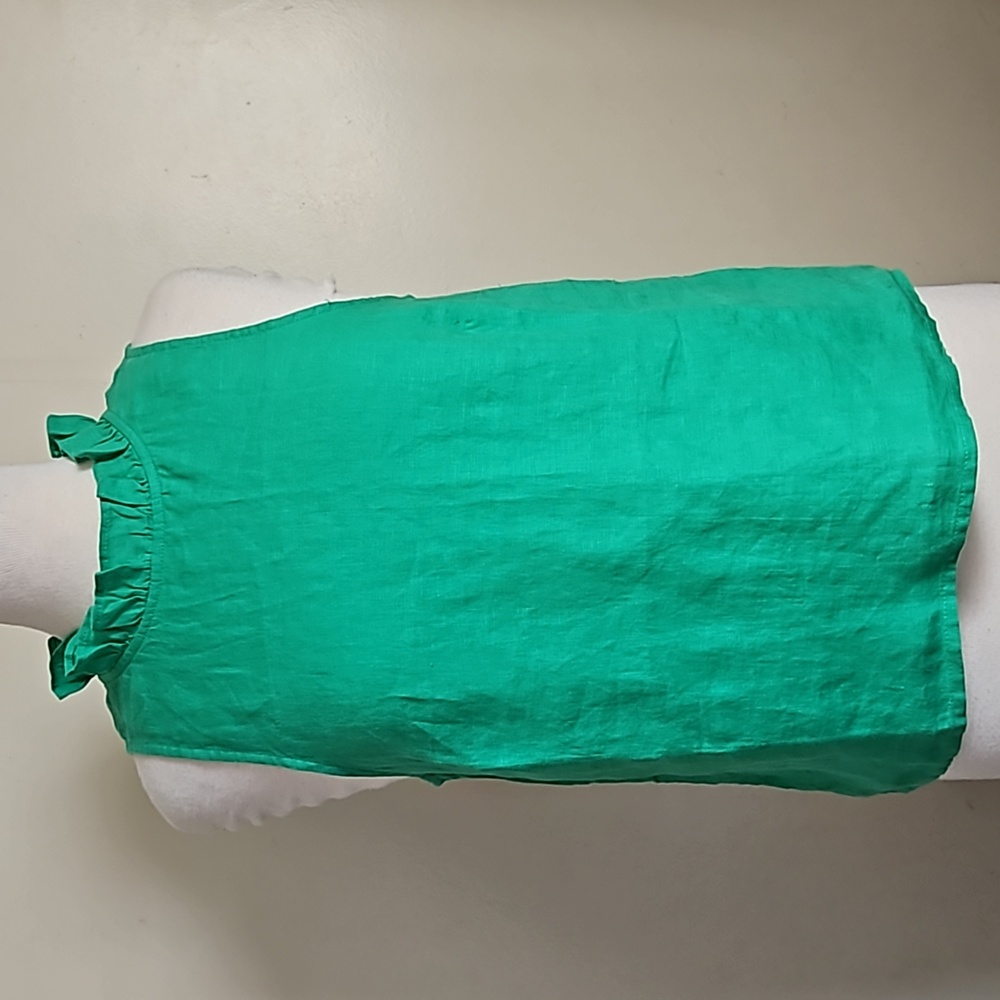 J.crew linen green sleeveless tank top size small - Picture 1 of 12